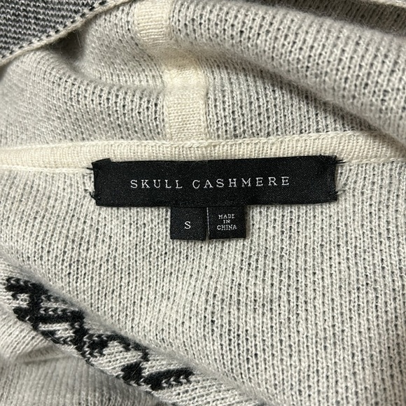 Skull Cashmere Skull Lambs Wool Angora Grey Open Cardigan Poncho Sweater Sz S - Picture 9 of 14